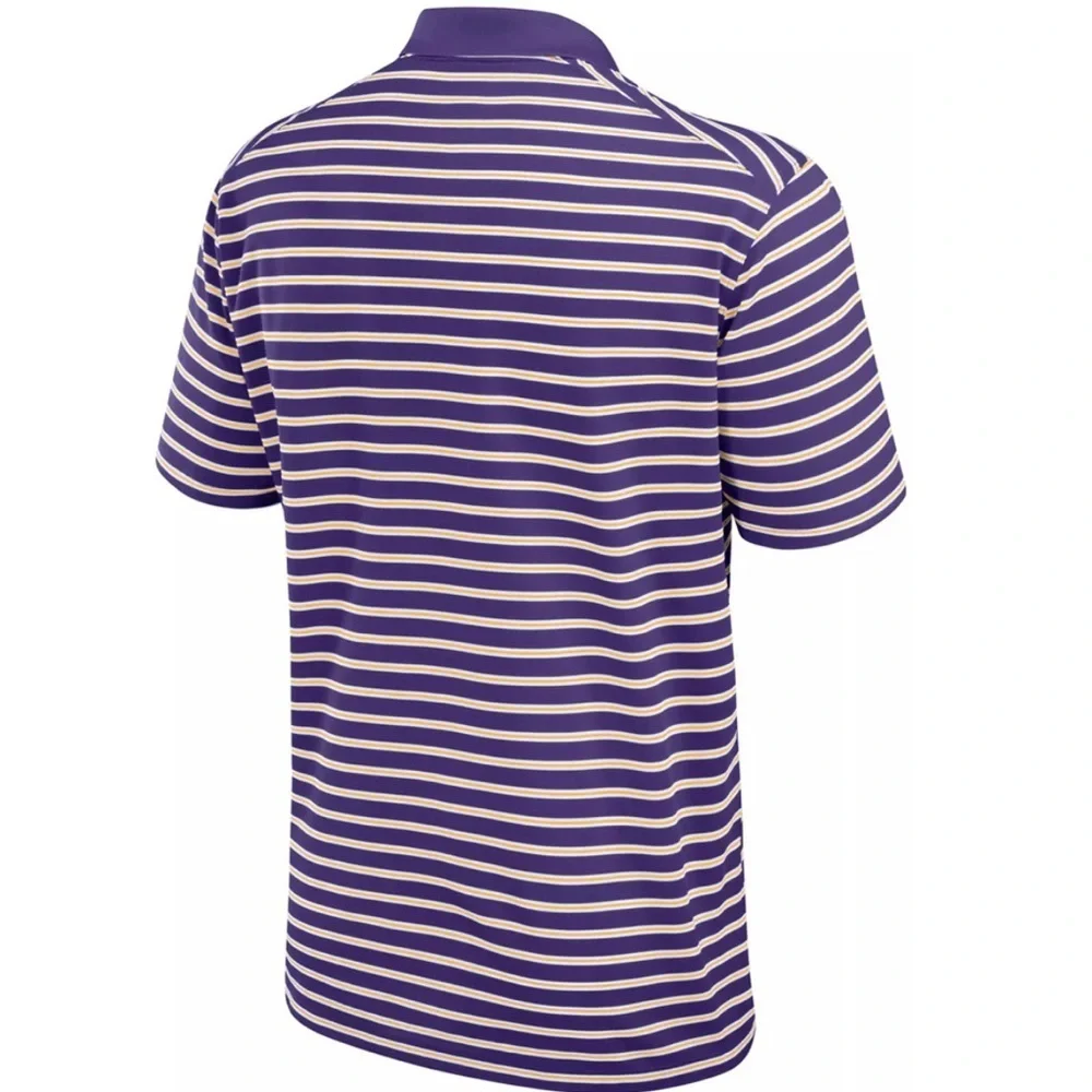 Nike Dri-Fit Purple and White Striped Polo Shirt. SZ/ L